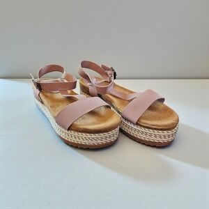 Bamboo RIRI-08S Mauve 2" Nubuck Platform Espadrille Sandals Womens 6 NEW